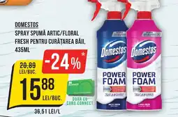 Mega Image DOMESTOS Spray spumă artic/floral fresh pentru curățarea băii Ofertă
