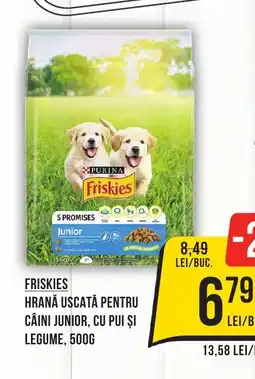 Mega Image Friskies Hrană uscată pentru câini junior, cu pui și legume Ofertă