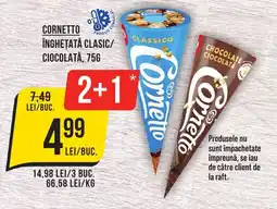 Mega Image CORNETTO Înghețată clasic/ ciocolată Ofertă