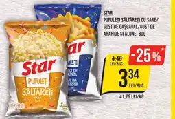 Mega Image Star Pufuleți săltăreți cu sare/ gust de cașcaval/gust de arahide și alune Ofertă