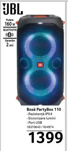 Selgros JBL Boxǎ PartyBox 110 Ofertă