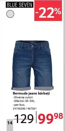 Selgros BLUE SEVEN Bermude jeans bărbați Ofertă