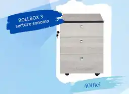 ELVILA ROLLBOX 3 sertare sonoma Ofertă
