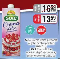 CBA SOLE Crema Dolce preparat vegetal pentru prăjituri 26% Ofertă
