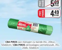 CBA CBA PIROS saci menajeri cu bandă 35L, 20buc, 50x60cm Ofertă
