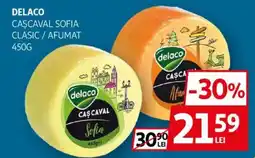 Auchan Delaco cascaval sofia clasic / afumat Ofertă