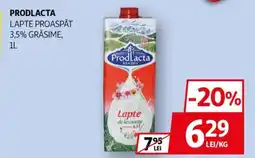 Auchan PRODLACTA Lapte proaspăt 3,5% grăsime Ofertă