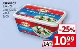 Auchan President brânză cremoasă vacă Ofertă