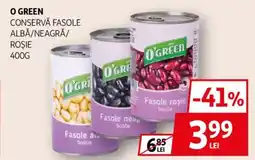 Auchan O green conservă fasole albă/neagră/ rosie Ofertă