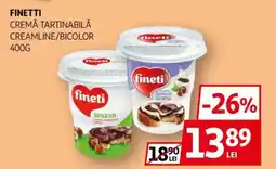 Auchan Finetti cremă tartinabilă creamline/bicolor Ofertă