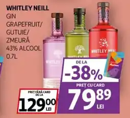 Auchan Whitley neill gin grapefruit/ gutuie/ zmeură 43% alcool Ofertă