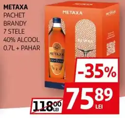 Metaxa pachet brandy 7 stele 40% alcool