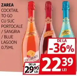 Zarea cocktail to go cu suc portocale / sangria / blue lagoon