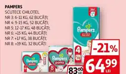 Auchan Pampers scutece chilotel Ofertă