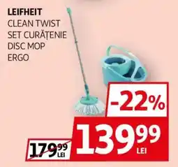 Auchan Leifheit clean twist set curăţenie disc mop ergo Ofertă