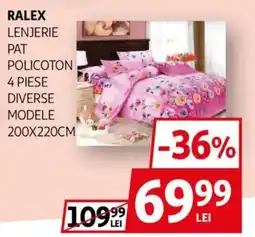 Auchan Ralex lenjerie pat policoton 4 piese Ofertă