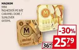 Auchan Magnum mini înghețată pe băţ caramel dore / sunlover Ofertă