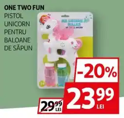 Auchan One two fun pistol unicorn pentru baloane de săpun Ofertă