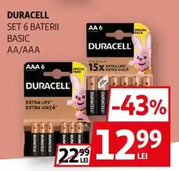 Auchan Duracell set 6 baterii basic aa/aaa Ofertă