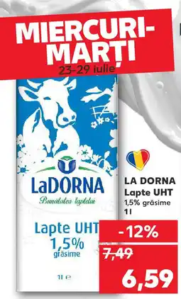 Kaufland LA DORNA Lapte UHT Ofertă