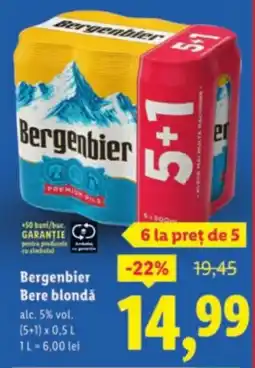 Lidl Bergenbier Bere blondǎ Ofertă