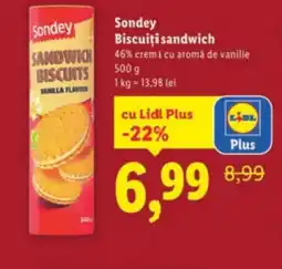 Lidl Sondey Biscuiți sandwich Ofertă