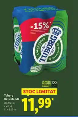 Lidl Tuborg Bere blondǎ Ofertă