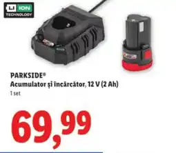 Lidl PARKSIDE® Acumulator şi încărcător, 12 V (2 Ah) Ofertă