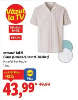 Lidl EsmaraⓇ Men Cămașă mânecă scurtă, bărbați Ofertă
