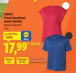 Lidl CRIVIT Tricou funcțional, damǎ/bărbați Ofertă