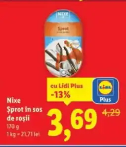 Lidl Nixe Sprot in sos de roşii Ofertă