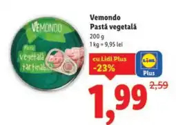 Lidl VEMONDO Pastǎ vegetală Ofertă