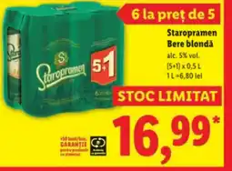 Lidl Staropramen Bere blondă Ofertă