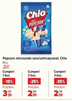 Carrefour Market Popcorn microunde sare/unt/caşcaval, Chio Ofertă