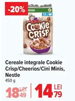 Cereale integrale Cookie Crisp/Cheerios/Cini Minis, Nestle