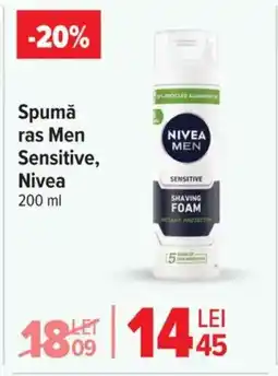 Carrefour Market Spumă ras Men Sensitive, Nivea Ofertă