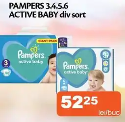 Unicarm Pampers 3.4.5.6 active baby div sort Ofertă
