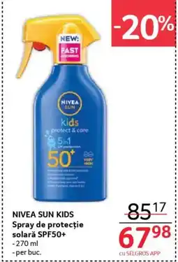 Selgros NIVEA Sun Kids Spray de protecție solară SPF50+ Ofertă