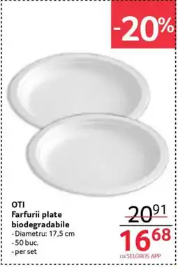 Selgros OTI Farfurii plate biodegradabile Ofertă