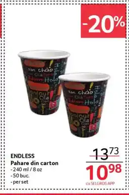Selgros Endless Pahare din carton Ofertă