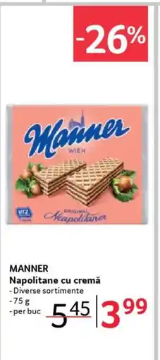 Selgros MANNER Napolitane cu cremă Ofertă