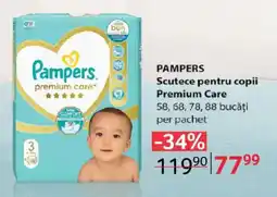 Selgros PAMPERS Scutece pentru copii Premium Care Ofertă