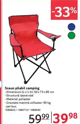 Selgros Scaun pliabil camping Ofertă