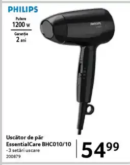 Selgros PHILIPS Uscător de păr EssentialCare BHC010/10 Ofertă