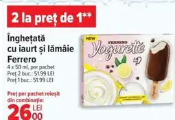 Îngheţată cu iaurt şi lămâie Ferrero