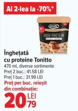 Carrefour Îngheţată cu proteine Tonitto Ofertă