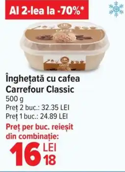 Carrefour Înghețată cu cafea Carrefour Classic Ofertă