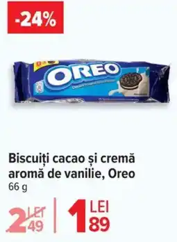 Carrefour Biscuiți cacao şi cremă aromă de vanilie, Oreo Ofertă