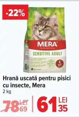 Hrană uscată pentru pisici cu insecte, Mera