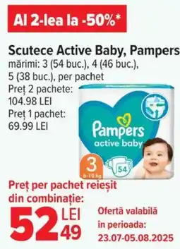 Carrefour Scutece Active Baby, Pampers Ofertă